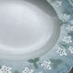5 Hollow plates Sarreguemines wavy edge blue white flowers
