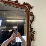Important Venetian Baroque mirror in Louis XV style in lacquered and gilded wood