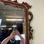 Important Venetian Baroque mirror in Louis XV style in lacquered and gilded wood