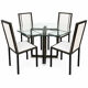 Ensemble Table et 4 chaises Pierre Vandel Paris — plateau verre