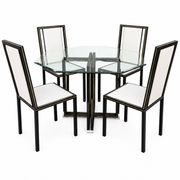 Ensemble Table et 4 chaises Pierre Vandel Paris — plateau verre