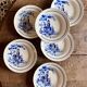 Set of 6 vintage deep plates with village decorations - Badonvillier