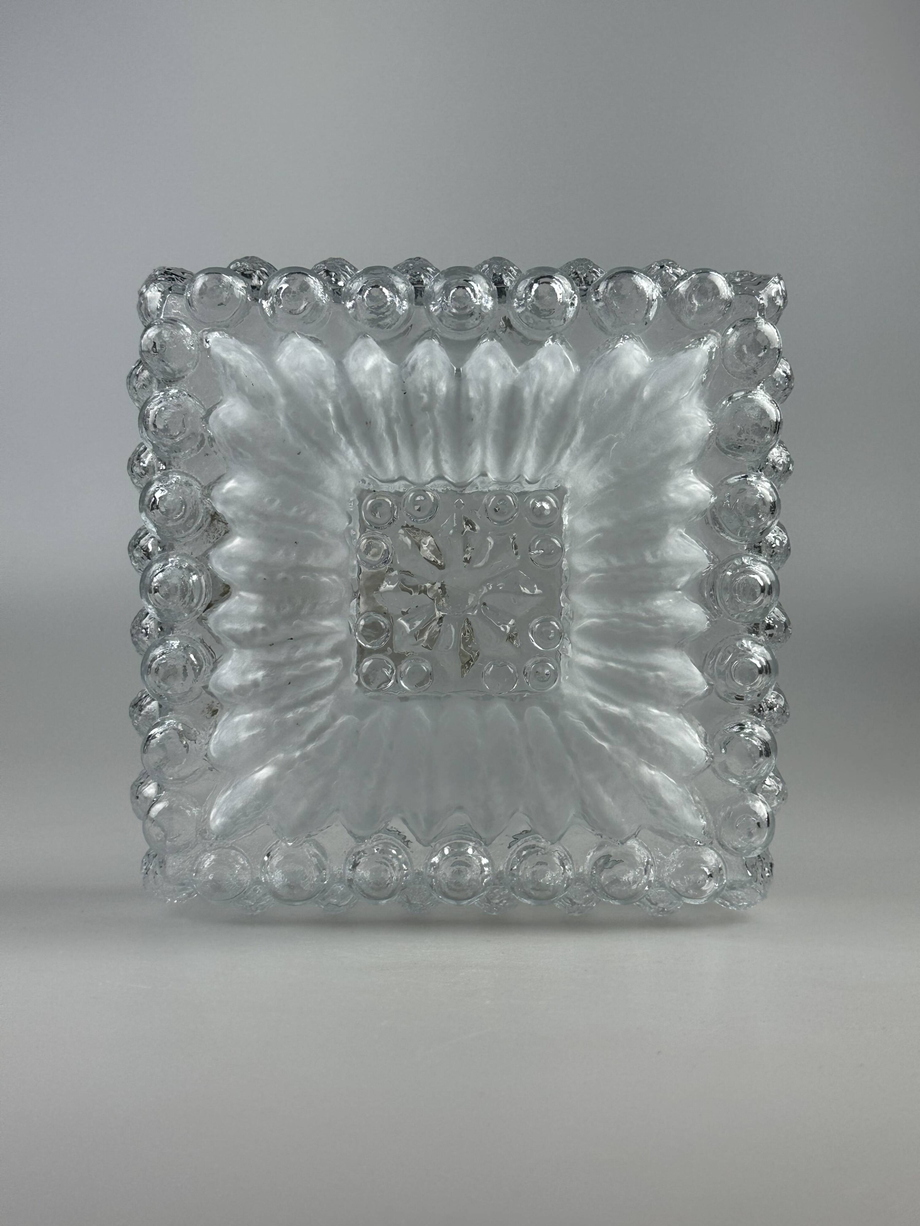 1960s/70s Ceiling Lamp, Flush Mount Glass, German Design