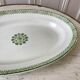 Plat oval Terre de Fer St Amand vert début XXème