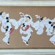Stencil tableau "dancing harlequins" by Emile Sevelinge (19th-20th century)