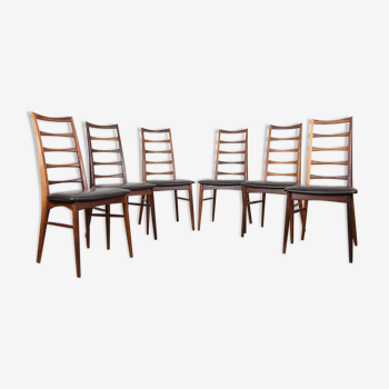Series of 6 Danish chairs in Rio Rosewood model Liz by Niels Kofoed for Koefoeds Hornslet.