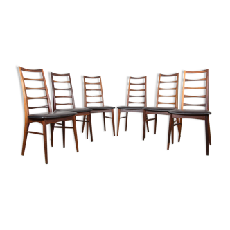 Series of 6 Danish chairs in Rio Rosewood model Liz by Niels Kofoed for Koefoeds Hornslet.