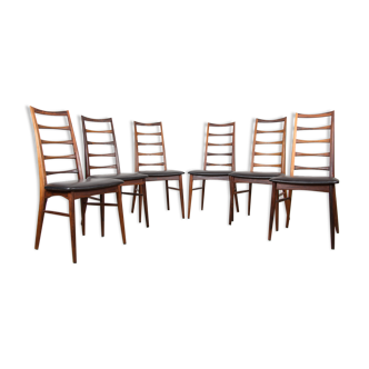 Série de 6 chaises danoises en palissandre de Rio modèle Liz par Niels Kofoed pour Koefoeds Hornslet