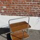 Folding dessert trolley / mid-century service cart in chrome and formica