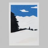 La Montagne, series of 3 vertical illustrations in the format 14.5 x 21 cm