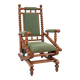 Chaise berçante victorienne antique avec mécanisme à ressort, c. 188