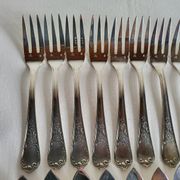 12 silver-plated metal fish cutlery pieces by Guildar, 24 pieces.