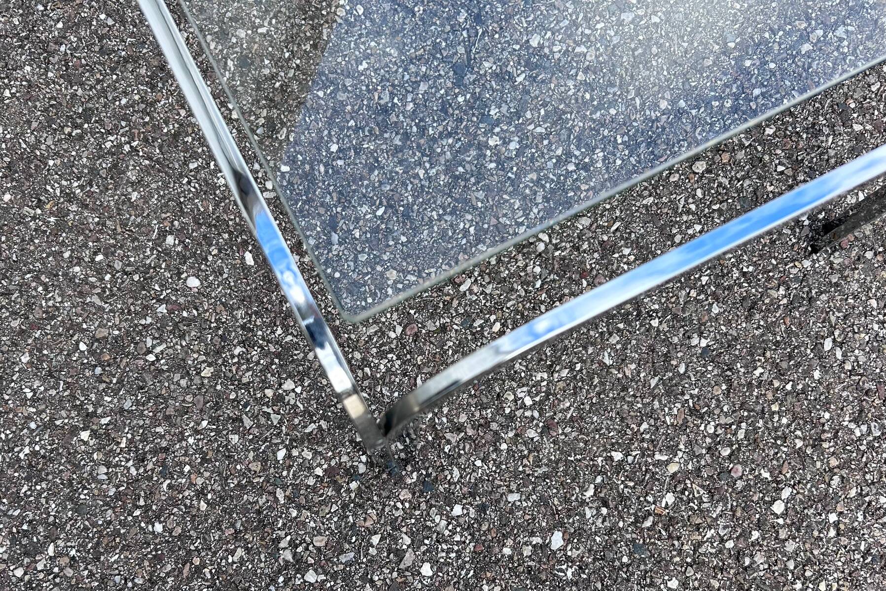 chrome and glass coffee table 1970