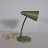 Lampe de bureau en métal vert du milieu du siècle, années 1950