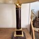 Pair of Neo-Classical Burgundy Lamps with Jansen Style Shades, Chic Le Dauphin