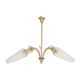 Tulip and spike chandelier with 4 fires 60s