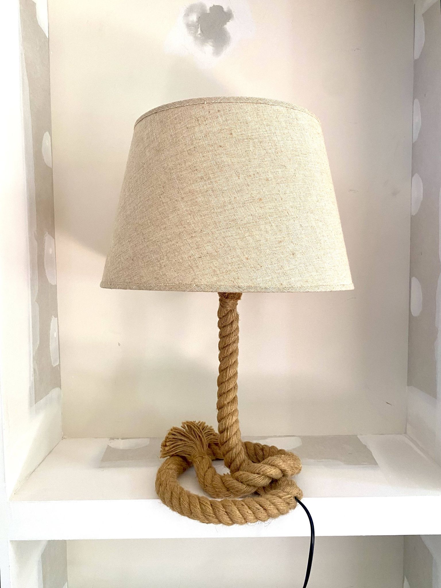 Lampe corde et abat-jour en coton