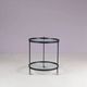 1960s round trolley black metal with two glass tops Janni van Pelt Netherlands