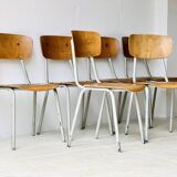 Chaises d'école vintage, lot de 6