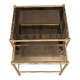 Nesting bamboo tables with gold-plated brass trim