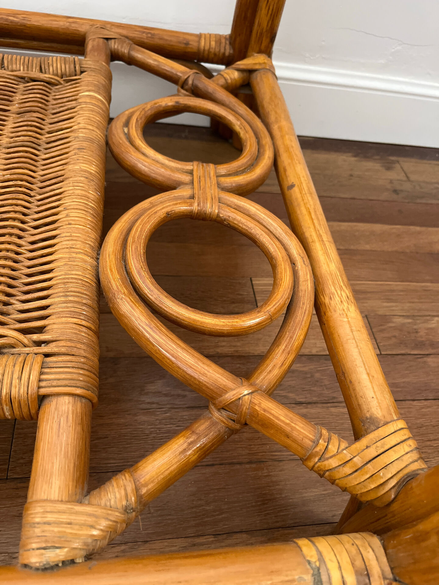 Vintage bamboo and rattan table