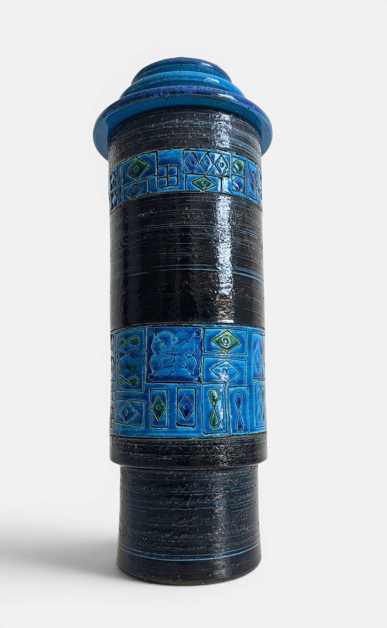 Bitossi by Aldo Londi Lidded XL Chamotte Vase, Handcrafted in Italy, C. 19