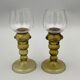 Two glasses chalice italian work or boheme application of cabochons