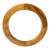Vintage pine mirror by Glasmäster Markaryd Sweden 1970s