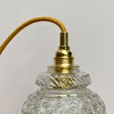 Vintage moulded glass tulip hand lamp