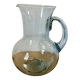 Pichet à eau en verre soufflé bleu style Biot