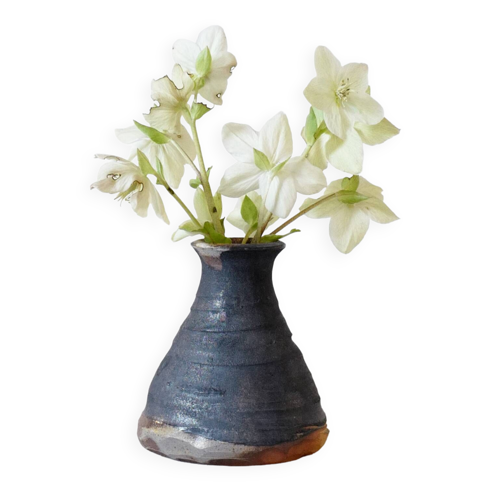 Painted stoneware vase