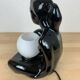 Black ceramic lamp and opal globe