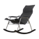 Vintage Mid-Century Postmodern Minimalist Black Leather Rocking Chair by Takeshi Nii, 1950s