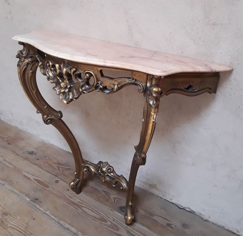Gilded wooden console marble Louis XV style