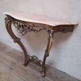 Gilded wooden console marble Louis XV style