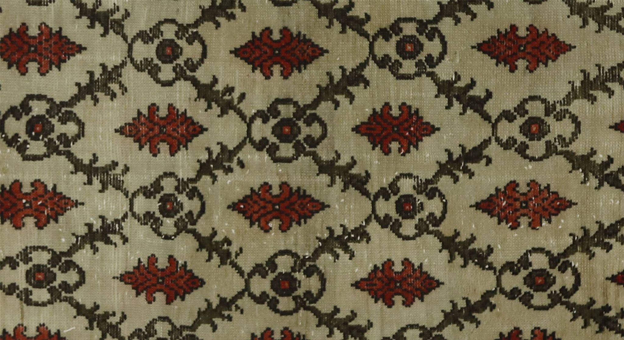 One-of-a-kind turkish handwoven vintage rug - rustic vintage charm 270x 140