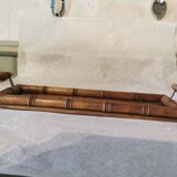 Art Nouveau wood and metal tray