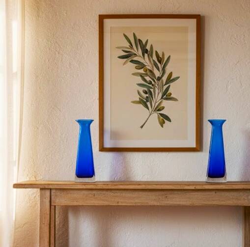 Murano Crystal Jarrones Sommerso Azul Cobalto