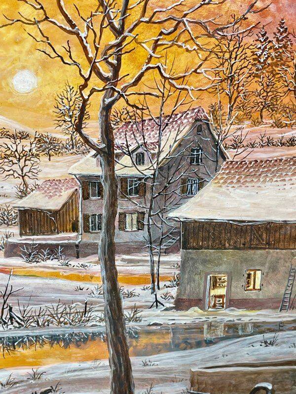 Painting "Chemin d'Or" 2003 - 45 x 23 cm