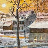 Painting "Chemin d'Or" 2003 - 45 x 23 cm