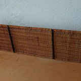 Vintage metal and rattan shelf