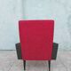 Fauteuil vintage rouge et noir 1960