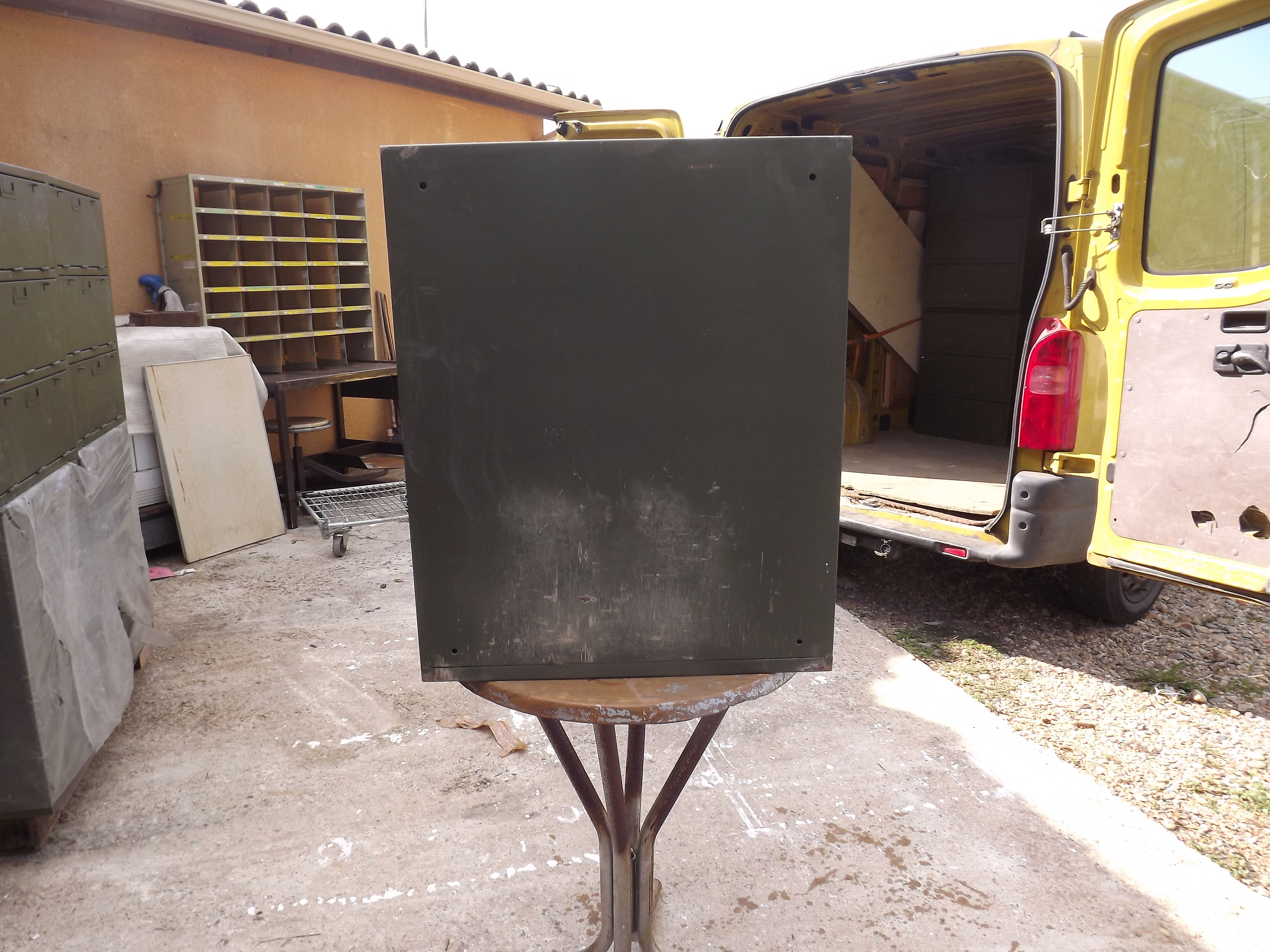 Furniture with an industrial iron locker army