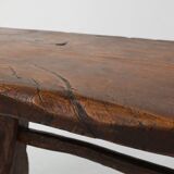 Rustic Spanish dining table, handmade in oak, 16th century