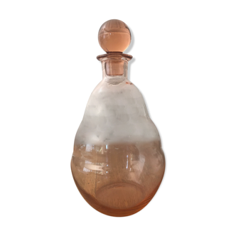 Carafe ronde en verre rose