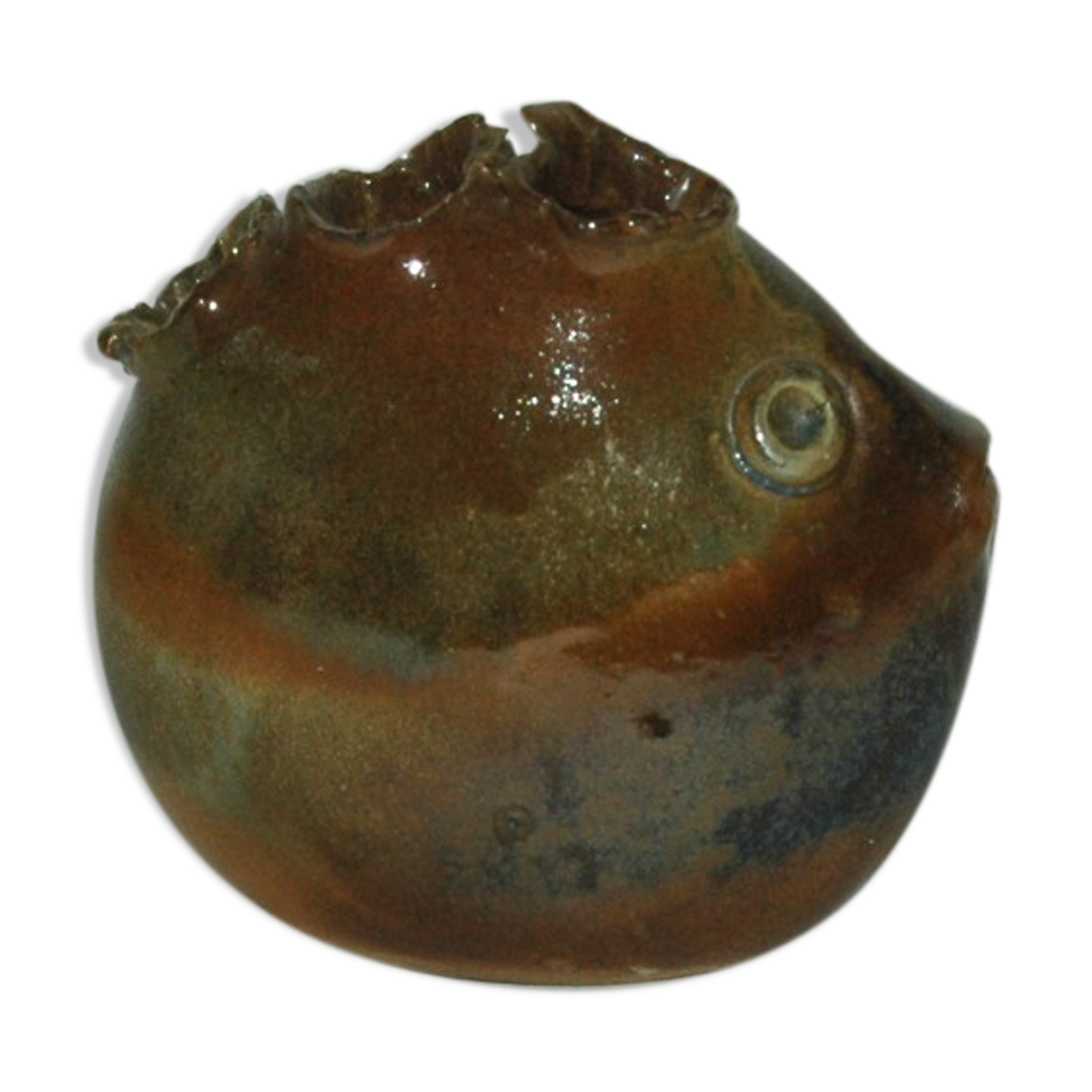 Fish-shaped zoomorphic ceramic vase Vallauris