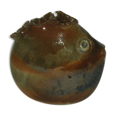 Vase céramique zoomorphe en forme de poisson Vallauris