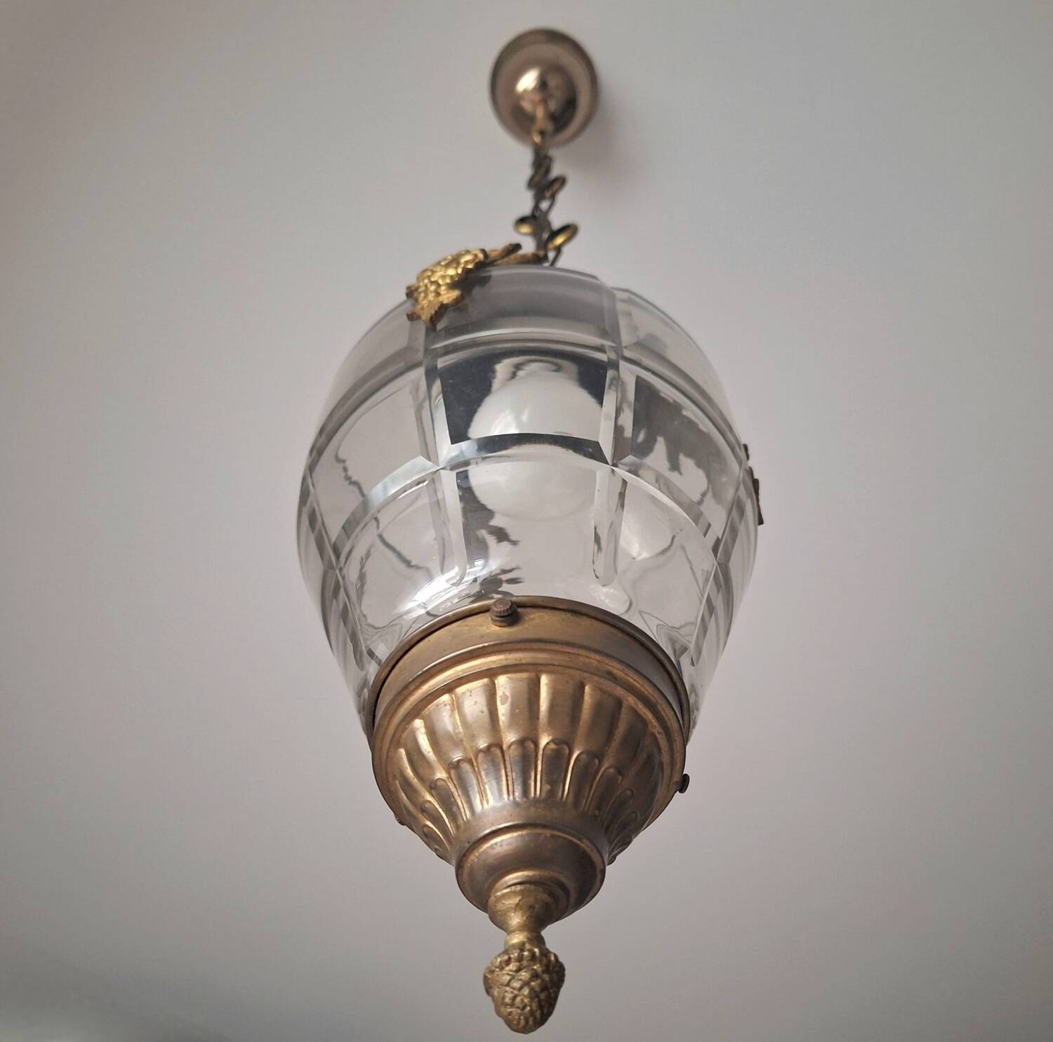 Art Deco Acorn Hanging Light Fixture, Antique Chandelier