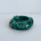 Cendrier en céramique vert vintage