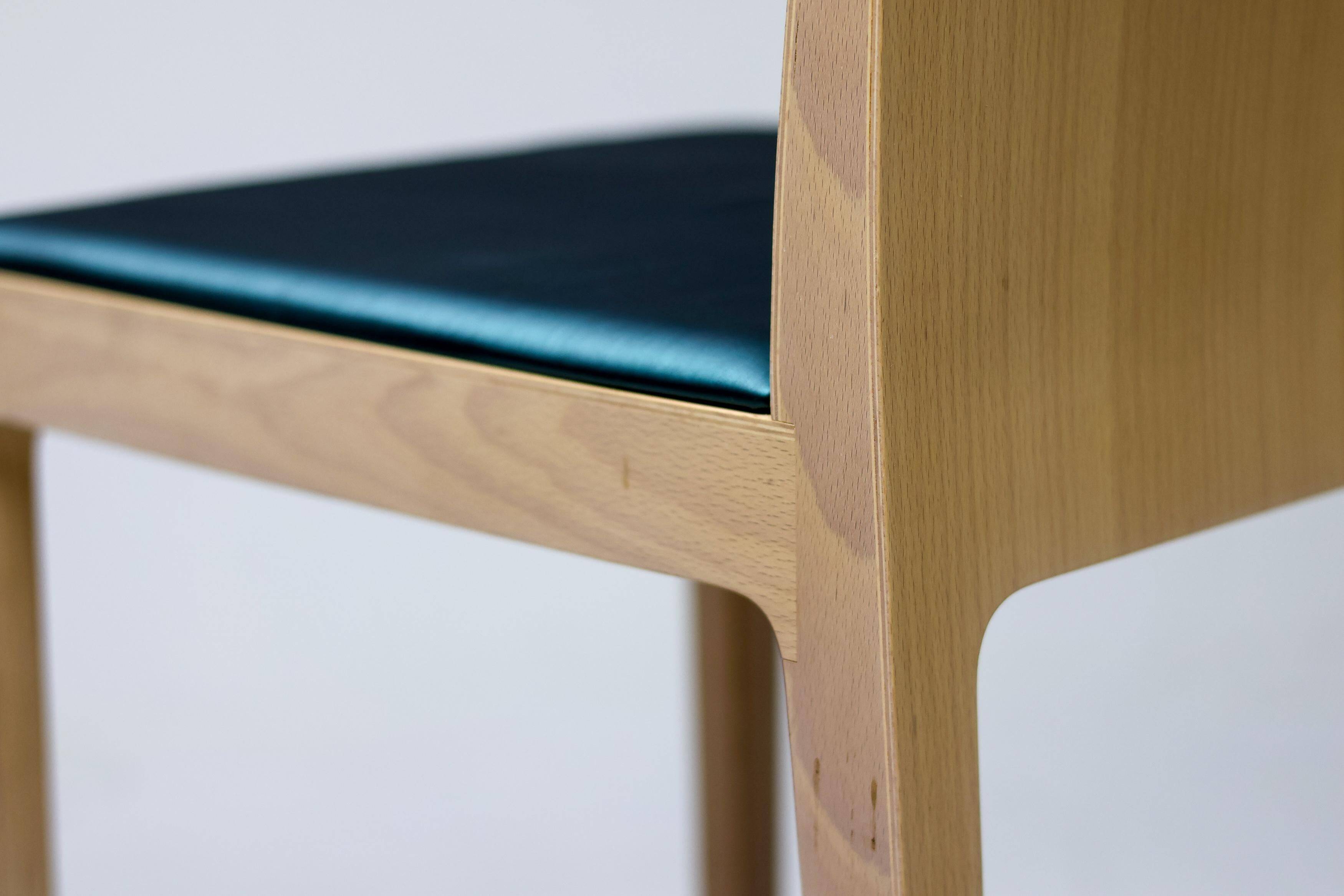 Set of six beech bar stools "Anna" by Crassevig, Italy, 1990s.